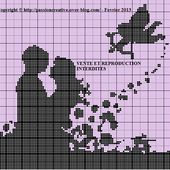 Grille gratuite point de croix : Ange scène d'amour - Le blog de Isabelle