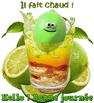 Boisson glacée au citron vert - gif animé - les gifs animés de  dentelledelune