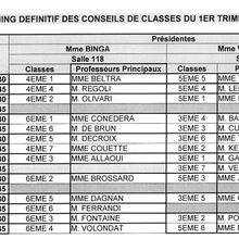 Conseils de classe 1er trimestre 