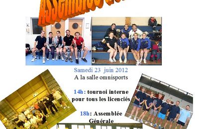 Samedi 23 juin: Tournoi interne et Assemblée Générale!!