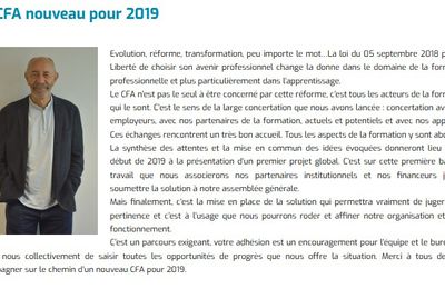 La lettre d'info du CFA - N° 6 : Décembre 2018