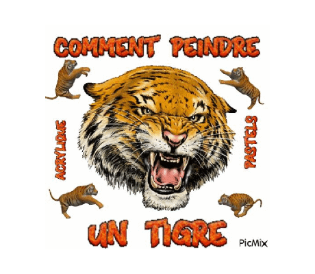 Dessin et peinture - vidéo 3934 : Deux techniques pour peindre ou dessiner un tigre - acrylique et pastels.