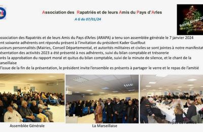 AG de l'Association des Rapatriés et de leurs Amis du Pays d'Arles (13)