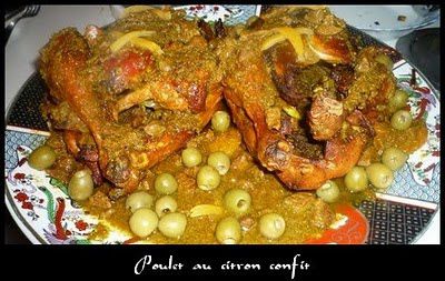 POULET AUX OLIVES ET AU CITRON CONFI A LA MAROCAINE