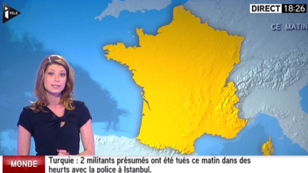 2015 08 10 - CHLOE NABEDIAN pour LA MÉTÉO d'i&gt;tele 