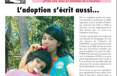 Journal Le Lama n° 20 : L'adoption s'écrit aussi - Témoignages de jeunes adoptés