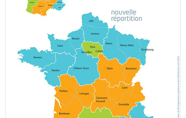 Carte de France des zones et dates de vacances scolaires 2015-2018