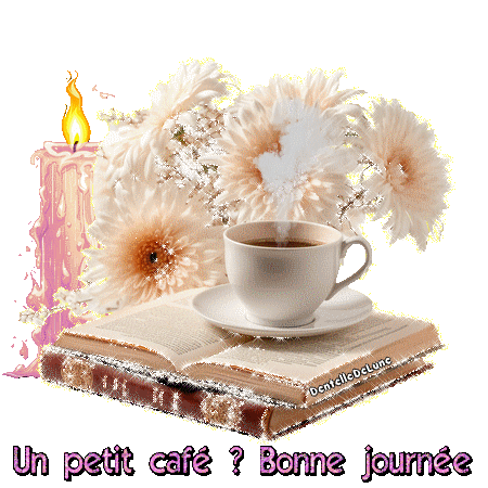 Un café - bonne journée - gif scintillant