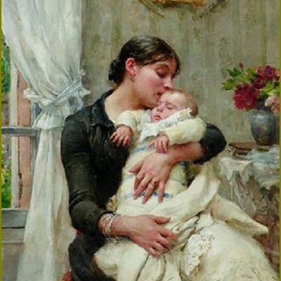 Mère et enfant par les grands peintres -  Georges Moreau de Tours (1848–1901)  Mère et enfant 