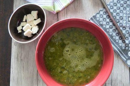 Soupe de Courge et d'Epinards à l'Orange