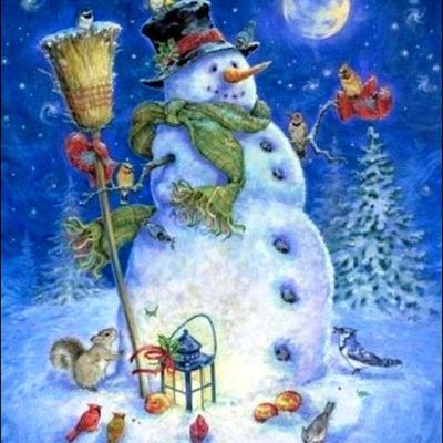 Bonhomme de neige en illustration par Donna Race