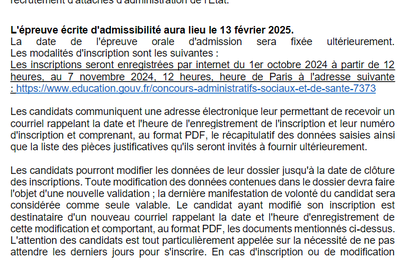 Contingents concours interne AAE 2025