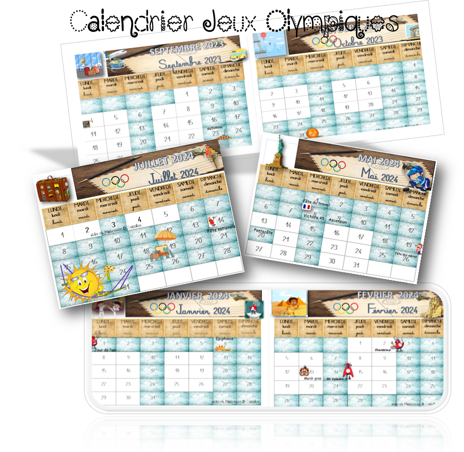 Un calendrier mensuel à colorier 2023/2024 - La tanière de Kyban