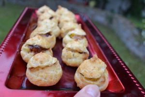 GOUGERES  au  FOIE GRAS & FIGUES CONFITES 3💚💙💜