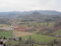 de la croix du pendu, nous découvrons le chantier du contournement d'espalion : impressionnant !