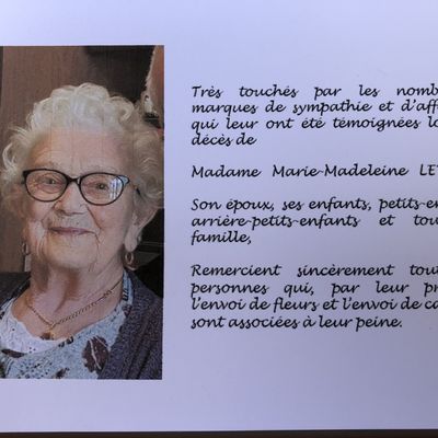 Remerciements de Bruno Letort