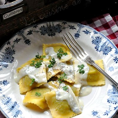 Raviolis au basilic et ricotta