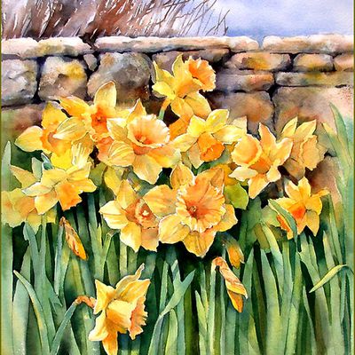 Les fleurs par les grands peintres - Ann Mortimer - jonquilles