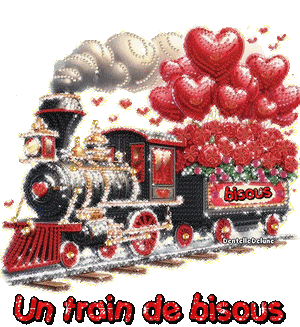 Un train de bisous - gif scintillant bisous-a