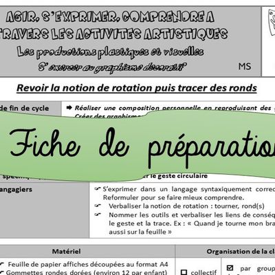 Fiche de Préparation en graphisme : le rond