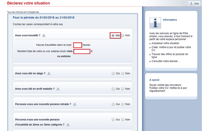 Fiche de paie pole emploi