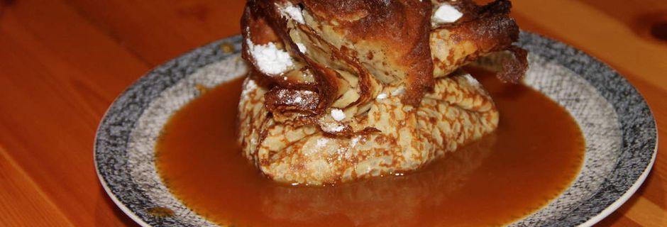 Aumônières aux pommes, sauce caramel beurre salé