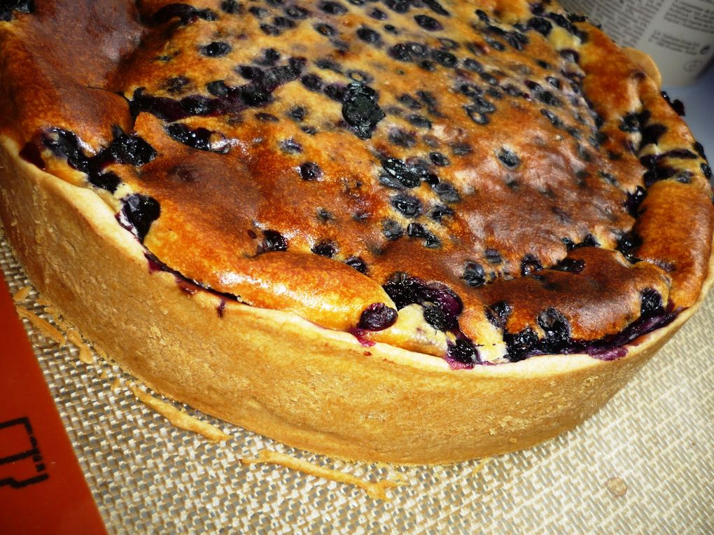 tarte au chocolat blanc,cerises et mascarpone