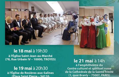 4 concerts Coeur en Joie en France : 18, 19, 20 et 21 mai