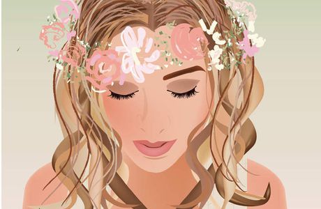 Illustration couronne de fleurs