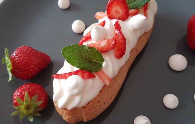 ÉCLAIRS CHEESECAKE FRAISE MENTHE