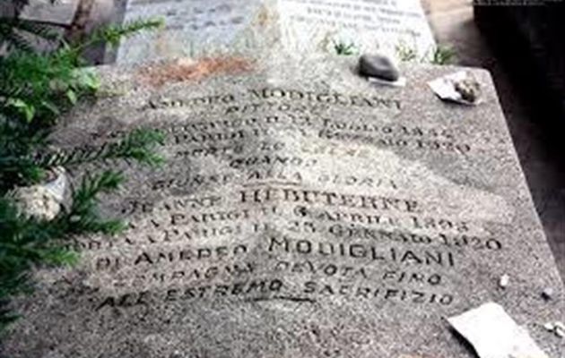 LA TOMBE D'AMADEO MODIGLIANI AU PERE LACHAISE