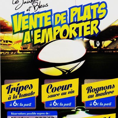 Une vente de plats à emporter le samedi 16 février au stade du RCHB. 
