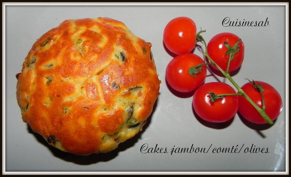 Cake jambon/comté/olives 