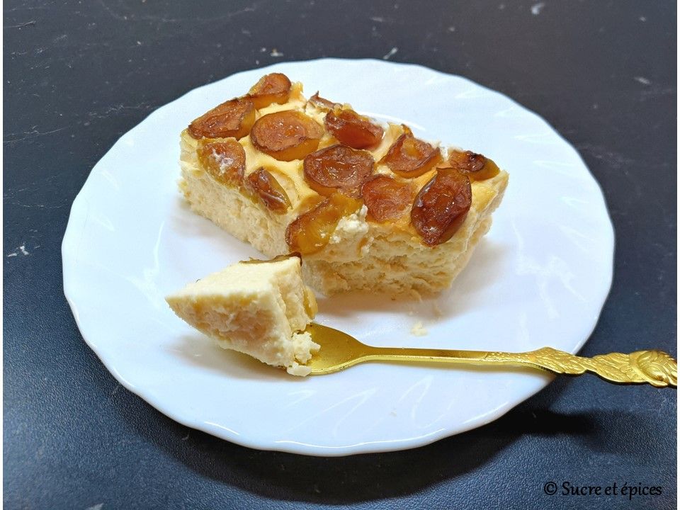 Cheesecake sans pâte aux mirabelles (sans gluten) - Recette en vidéo