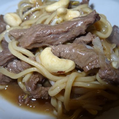 Recette rapide de boeuf au caramel - nouilles sautées au soja