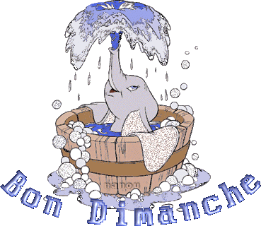 Bon Dimanche - Dumbo - Bain - Disney - Gif animé - Scintillant - Gratuit