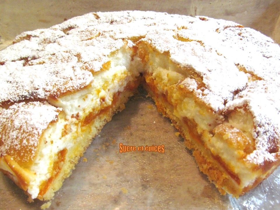 Gâteau soufflé au fromage blanc et aux abricots