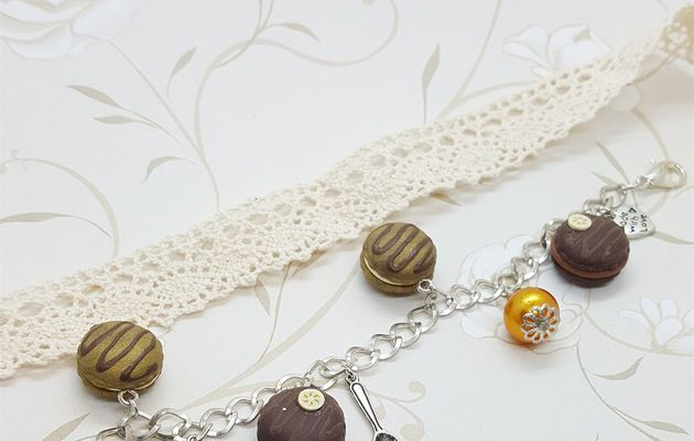 Bracelet macarons chocolat