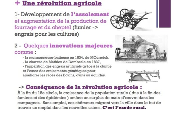 O10 A1 Histoire de l'agriculture- Revolution industrielle