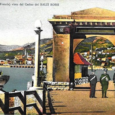 Cartes anciennes imprimables -  Menton (Alpes-Maritimes) - visto dal Casino dei Balzi Rossi - 1930