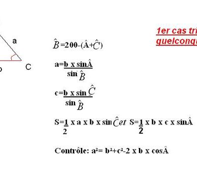 1) Résolution des triangles quelconques: (calculs topométriques)