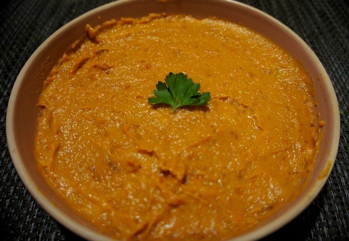 suggestion de présentation de la purée de patate douce