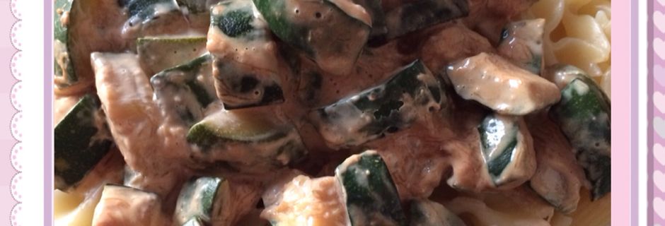 Pâtes aux courgettes sauce boursin 