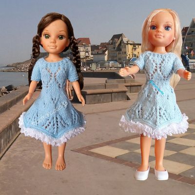 tuto gratuit  poupée  : robe  juponnée  ; une idée deux versions