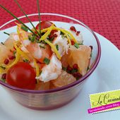 Salade d'Agrume aux Gambas et aux Baies Roses - La Cuisinade