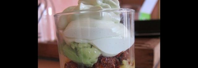 Verrines Polenta / Tomates séchées / Avocat / Crème chantilly avocat