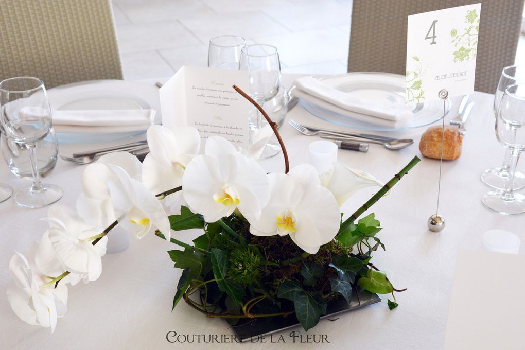 Centres de tables + Centre de table des mariés en orchidées