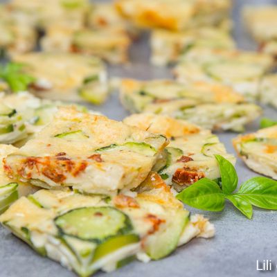 Clafoutis salé courgettes, chèvre et tomates séchées