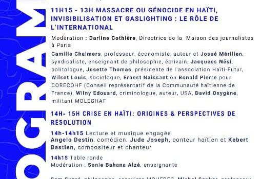 INVITATION à une rencontre  publique autour du thème " Crise en Haïti : perspectives de Résolution" qui s'est déroulée aujourd'hui à Paris.