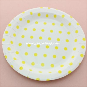 Yellow Polka dot Paper Plates